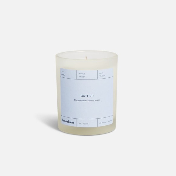 Brooklinen Other - BROOKLINEN Gather Glass Jar Candle 8 oz Blue Scented Soy Coconut Wax Blend NEW